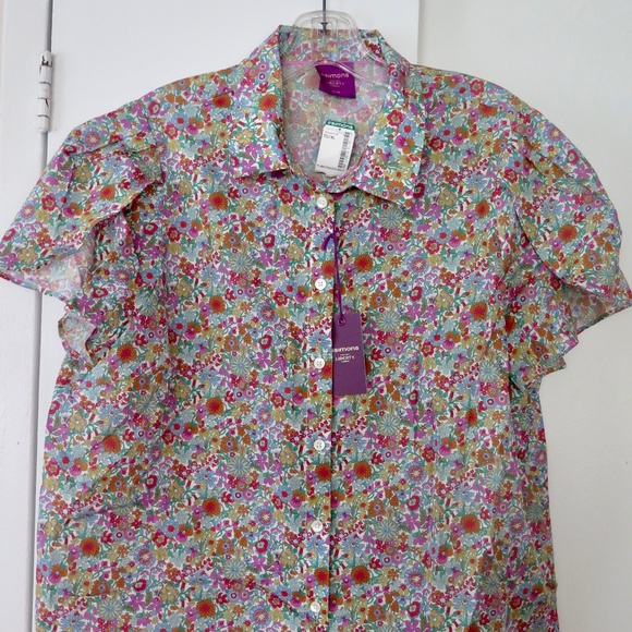 Simons Liberty of London Fabric Blouse - Butterfly Sleeves - XL - Picture 2 of 12